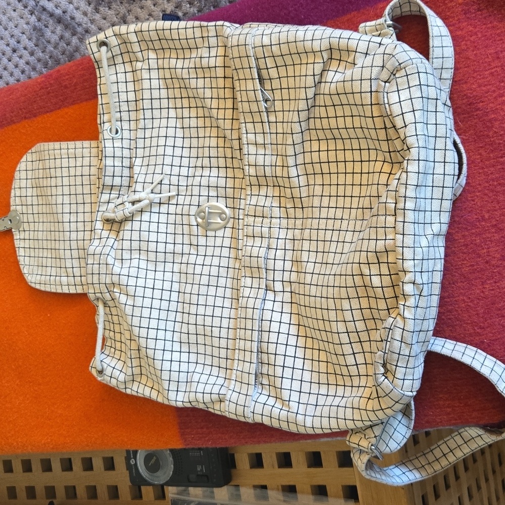 BAGGU Grid Canvas Backpack